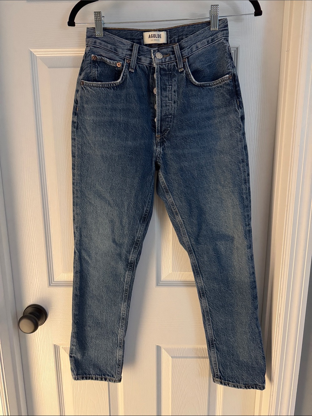Agolde Men's Dark Blue Slim Straight Jeans